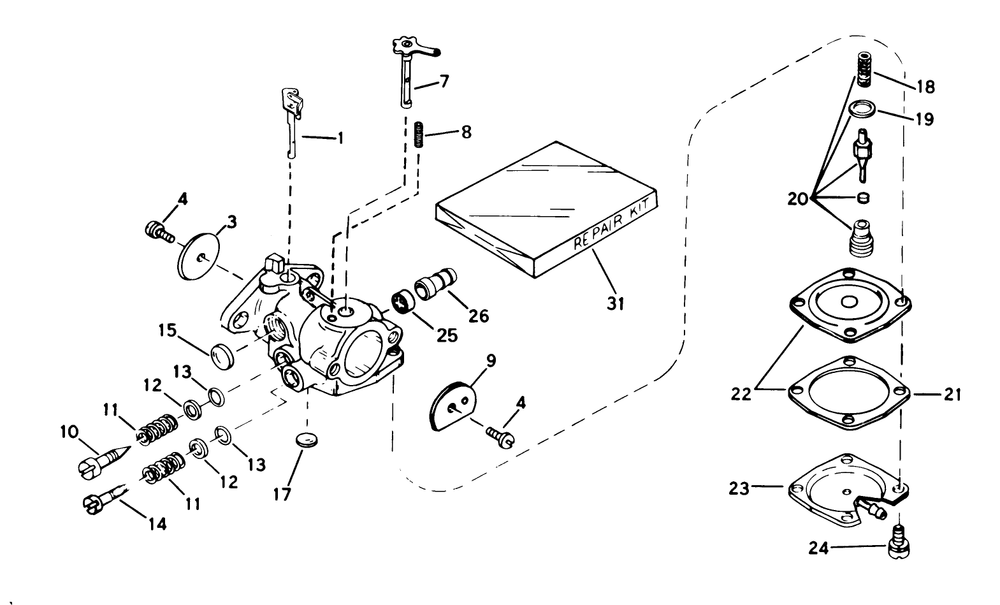 Carburetor No. 632142 Engine Tecumseh Model No. Ah520 Type 1602 & 1603a Unit Model No. 38242 & 38252 Diagram and Parts List for 38252 1000001 - 1999999 Toro Snow Blower