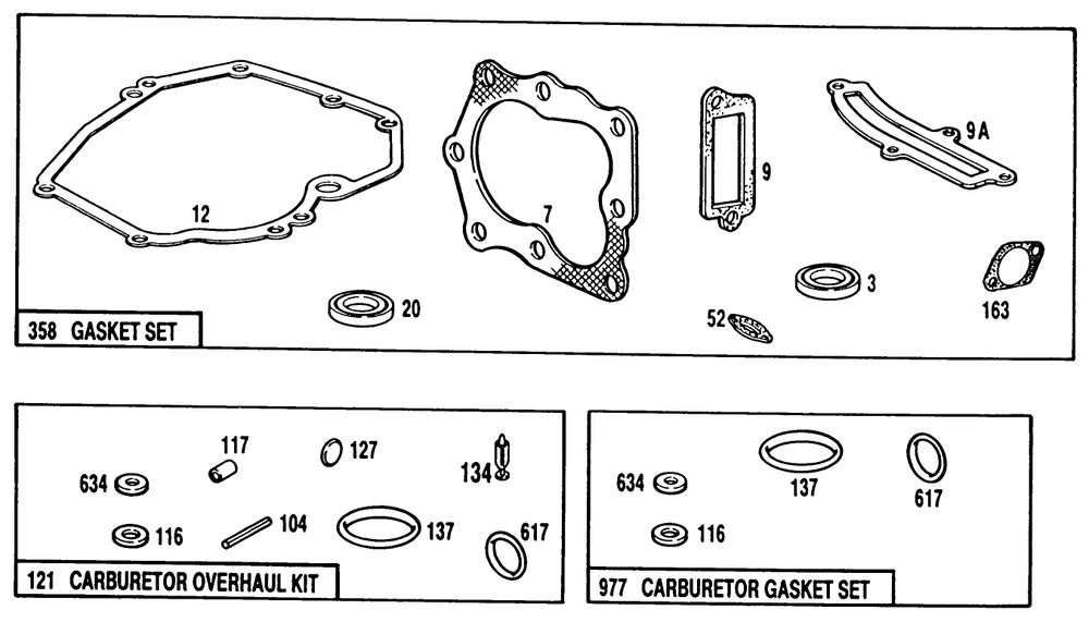 Carburetor Kit Assembly Diagram and Parts List for 20900 0000001 - 0999999 Toro Lawn Mower