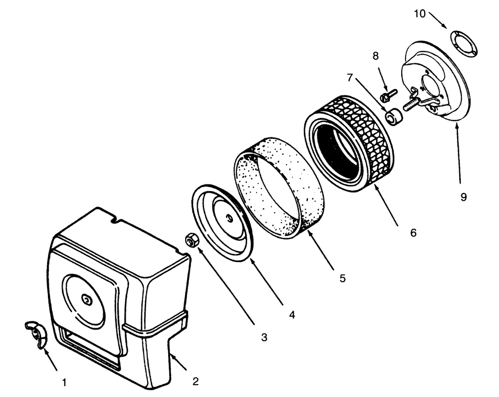 Air Intake Diagram and Parts List for 73401 4900001 - 4999999 Toro Lawn Tractor
