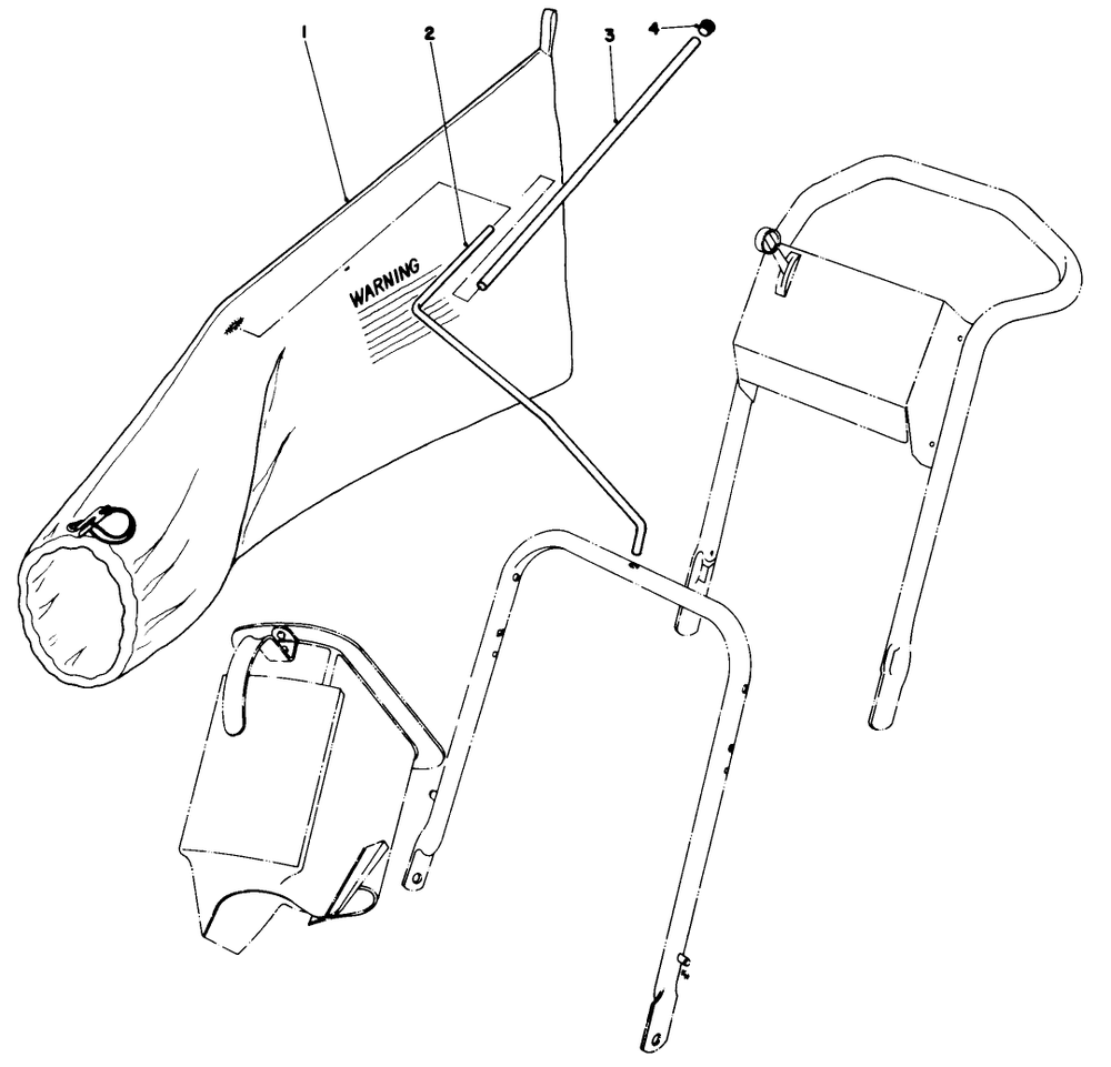 Giant Bag Kit No. 22-4810 (Optional) Diagram and Parts List for 19477 7000001 - 7999999 Toro Lawn Mower