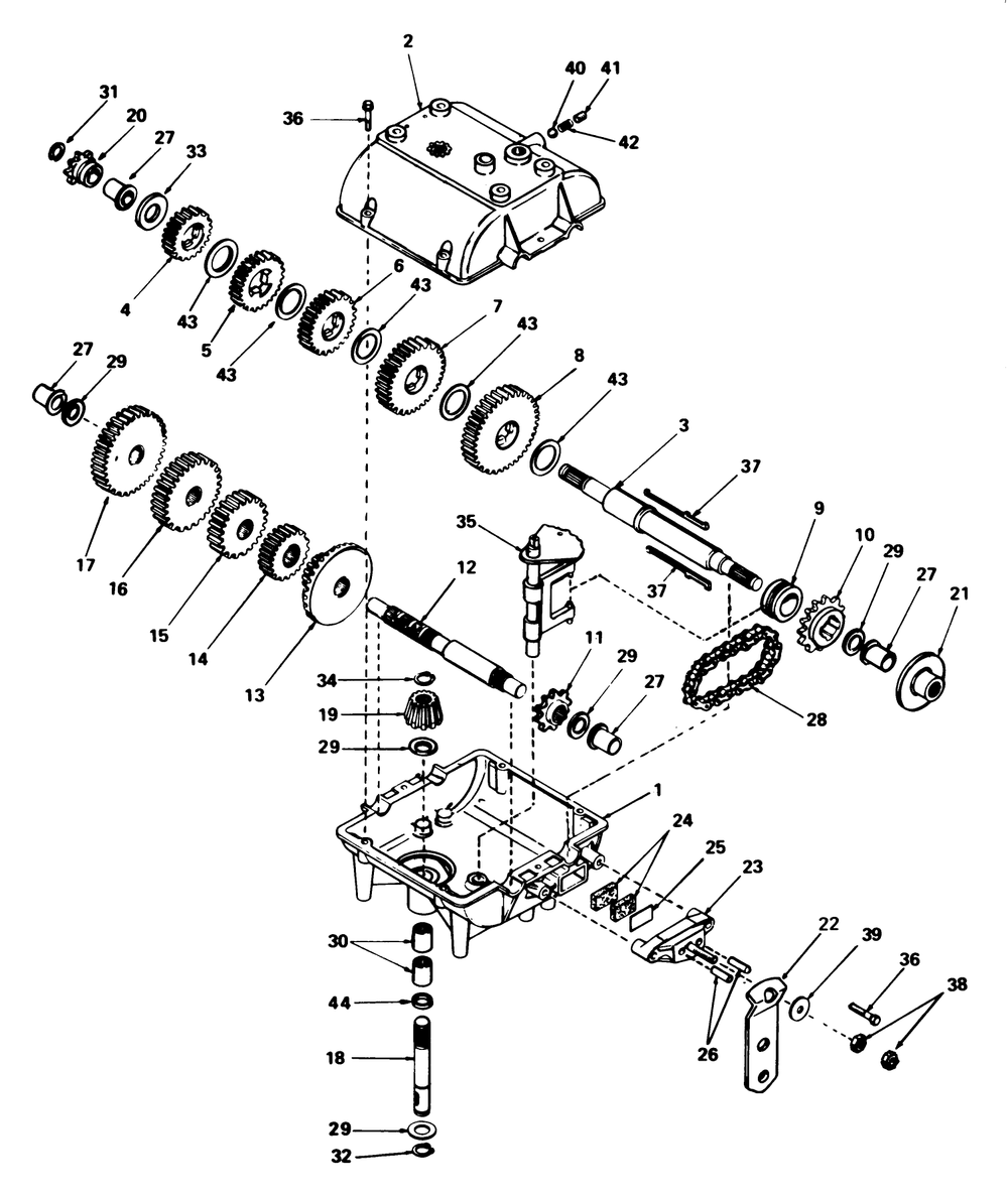 Transmission Model 770 Diagram and Parts List for 56138 4000001 - 4999999 Toro Lawn Tractor