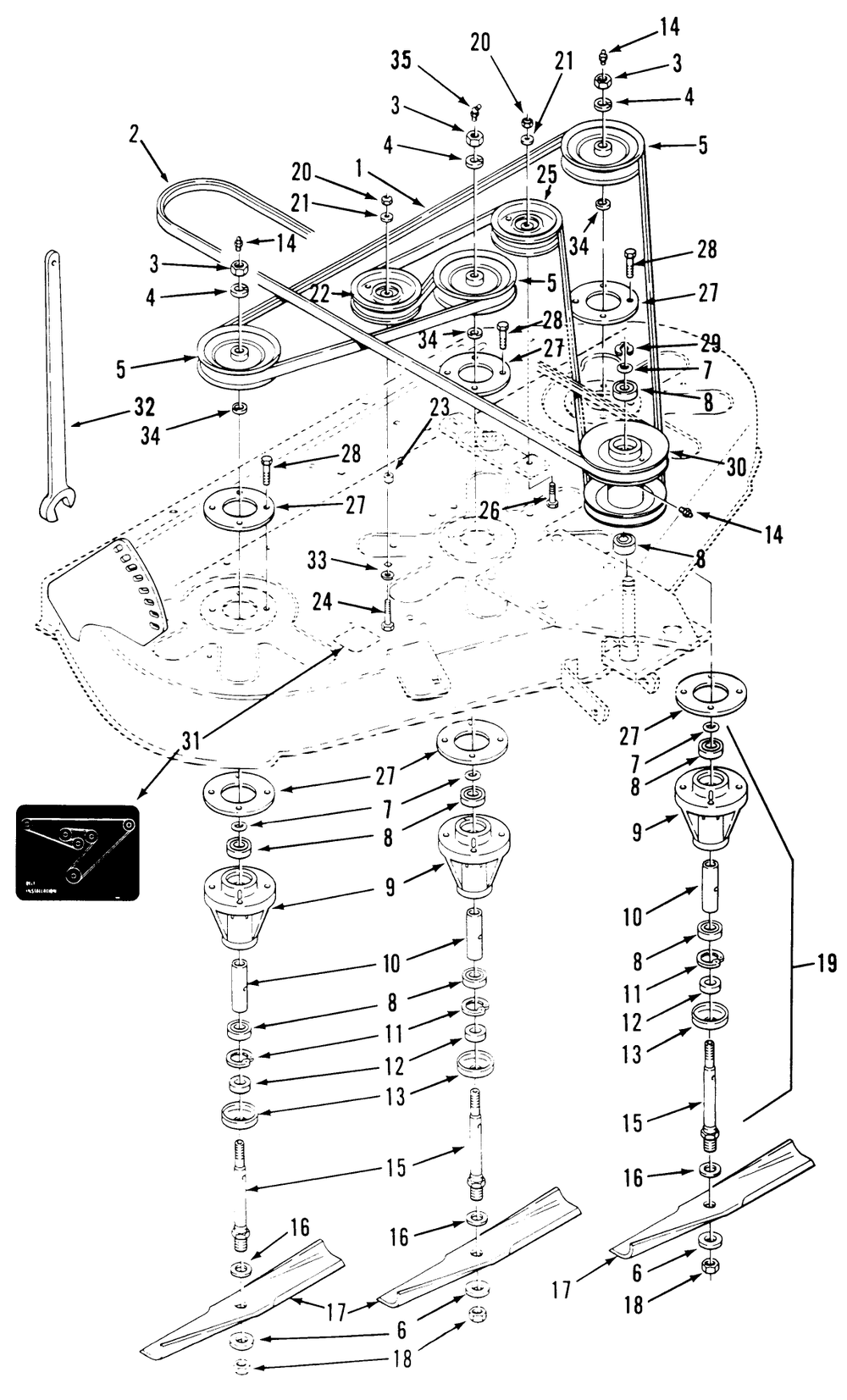 Deck Assembly (Continued) Diagram and Parts List for 05-42RY02 1000001 - 1999999 Toro Lawn Mower