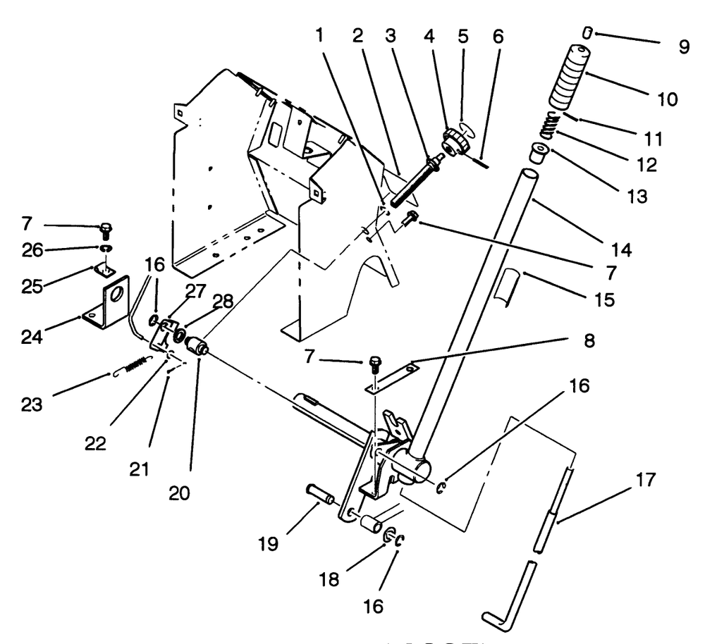 Lift Bar Linkage Assembly Diagram and Parts List for 22-14O502 2000001 - 2999999 Toro Lawn Tractor