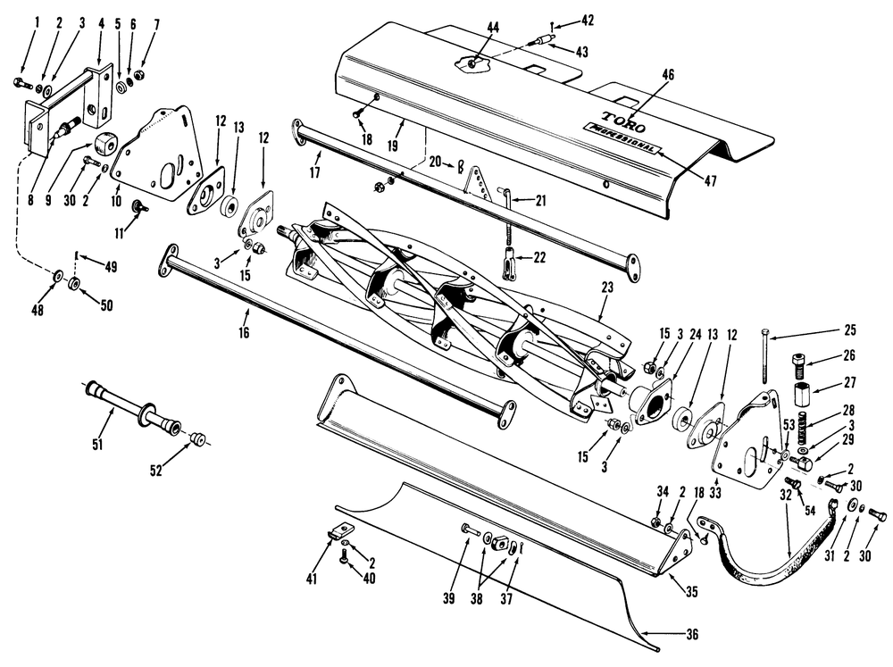 58" Professional Wing Mower Reel Assembly Parts List Diagram and Parts List for 3102 7000001 - 7999999 Toro Lawn Tractor Accessories
