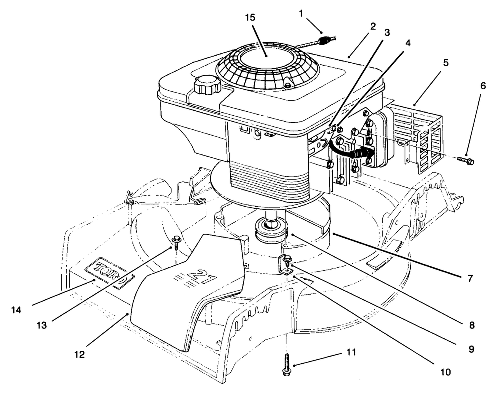 Engine Assembly Diagram and Parts List for 16401 6900001 - 6999999 Toro Lawn Mower