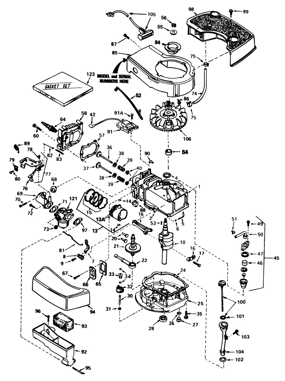 Engine Tecumseh Model No. Tnt100-10087e Diagram and Parts List for 20715 5000001 - 5999999 Toro Lawn Mower
