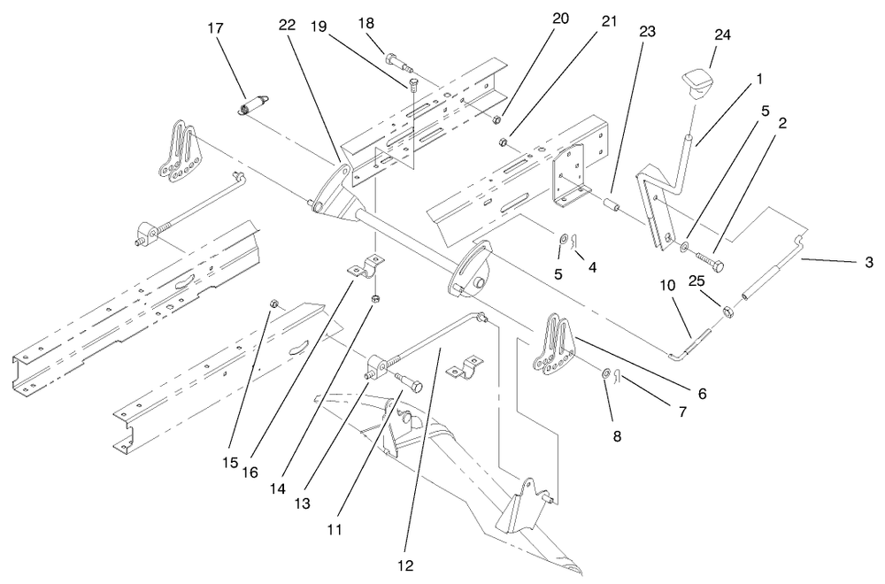 Height Of Cut Assembly Diagram and Parts List for 71218 7900001 - 7999999 Toro Lawn Tractor