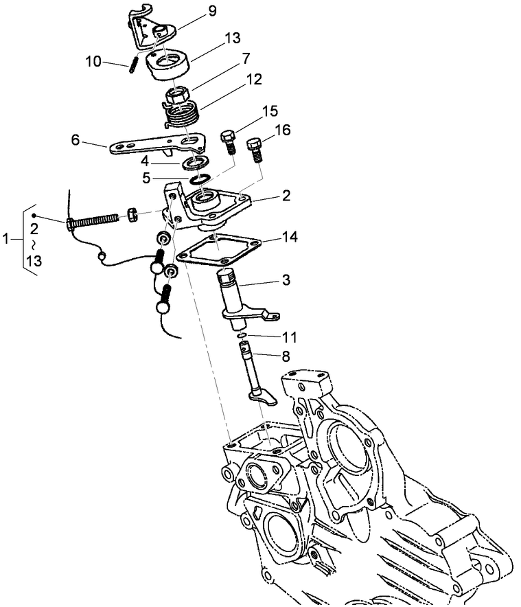 Speed Control Plate Assembly Diagram and Parts List for 74264TE (310000001-310999999)(2010) Toro Lawn Mower