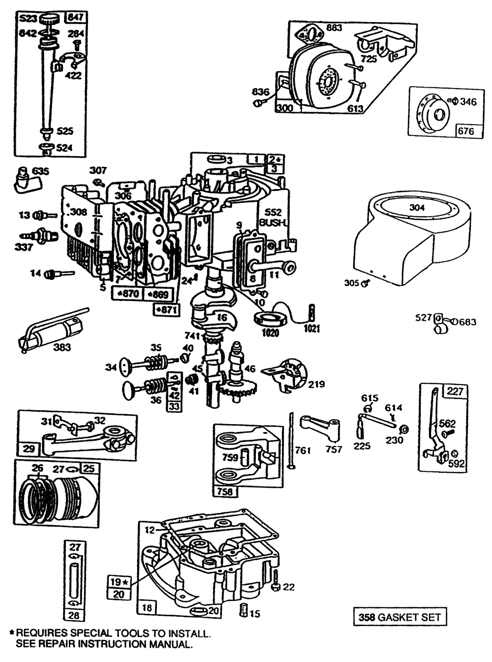 Briggs & Stratton Model No. 195707-0121-01 Diagram and Parts List for 70040 7900001 - 7900578 Toro Lawn Tractor