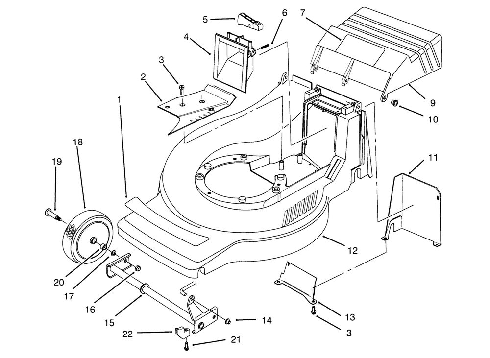 Housing Assembly Diagram and Parts List for 21000BC 5900001 - 5999999 Toro Lawn Tractor Accessories
