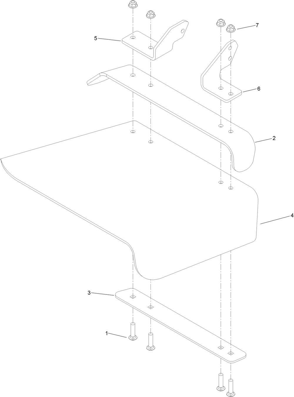 Deflector Assembly Diagram and Parts List for 74454 400000000-999999999 Toro Lawn Tractor