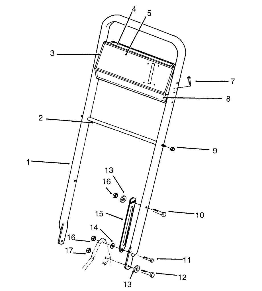 Handle Assembly Diagram and Parts List for 22044BC 5900001 - 5999999 Toro Lawn Mower