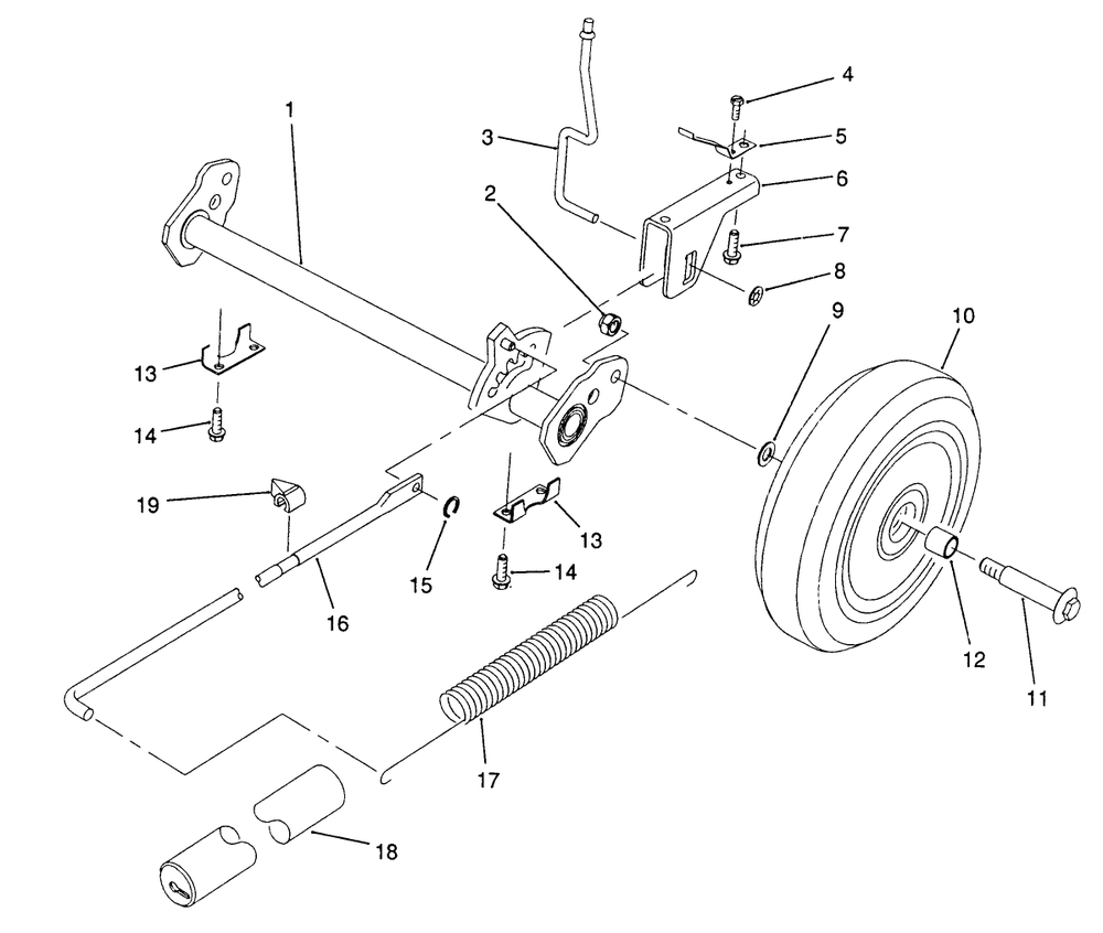 H.P. Rear Axle Assembly (Model No. 20911b) Diagram and Parts List for 20916B 1000001 - 1999999 Toro Lawn Mower