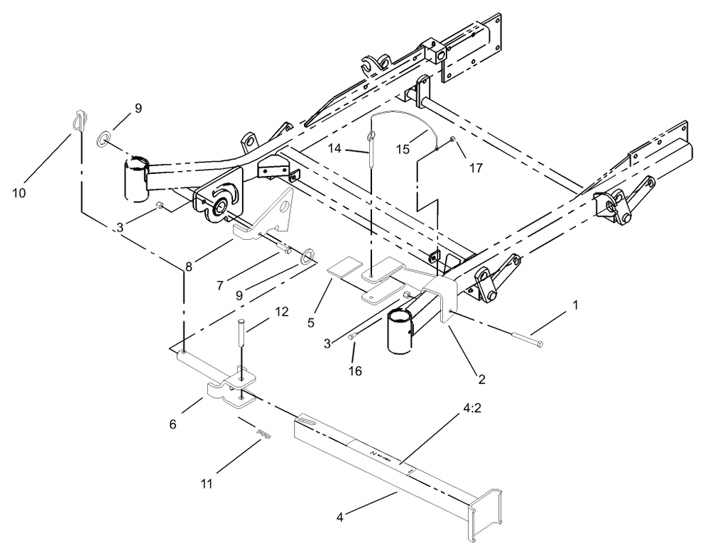 Stand Assembly Diagram and Parts List for 74231 (230006001-230999999)(2003) Toro Lawn Mower