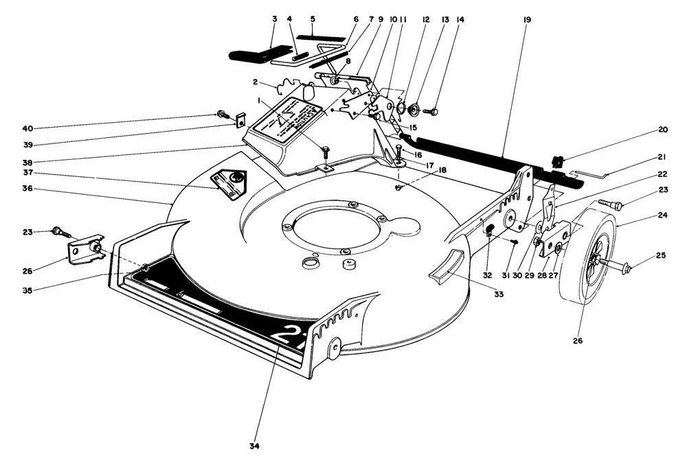 Housing Assembly Diagram and Parts List for 20576 3000001 - 3999999 Toro Lawn Mower