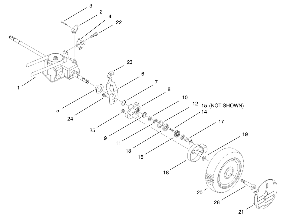 Rear Axle Assembly Diagram and Parts List for 20478 7900001 - 7999999 Toro Lawn Mower