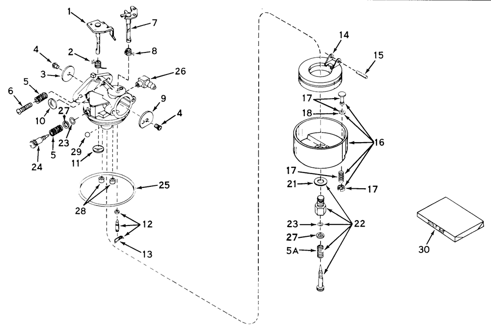 Carburetor No. 631003a Diagram and Parts List for 21103 9000001 - 9999999 Toro Lawn Mower