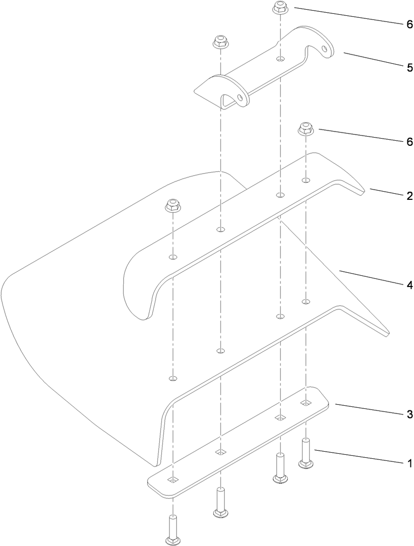 Deflector Assembly Diagram and Parts List for 79534 (310000001-310999999)(2010) Toro Lawn Mower