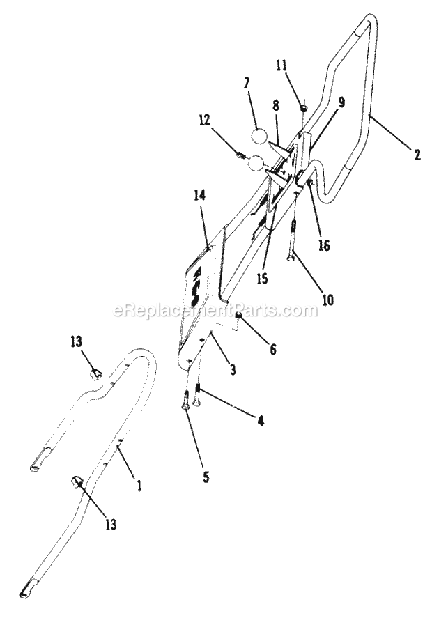 Handle Assembly Diagram and Parts List for LL-217 1967 Toro Lawn Mower