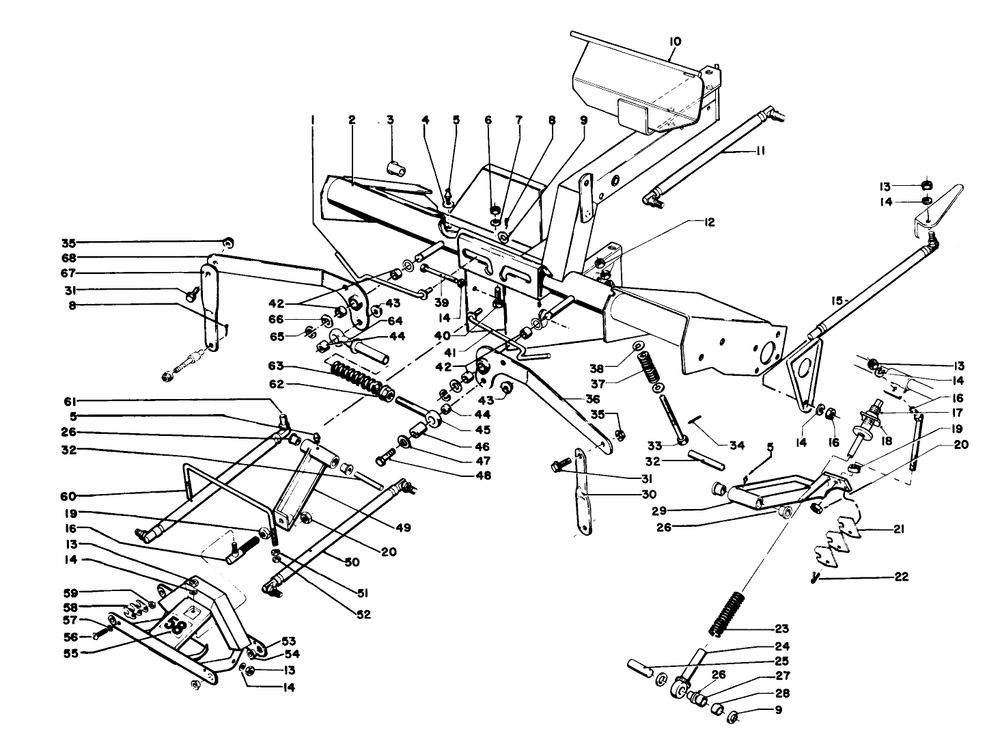 Main Frame And Counterbalance Assembly Diagram and Parts List for 3104 9000001 - 9999999 Toro Lawn Tractor Accessories