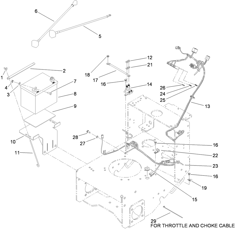 Electrical System Assembly Diagram and Parts List for 30488 (311000001-311999999)(2011) Toro Lawn Mower