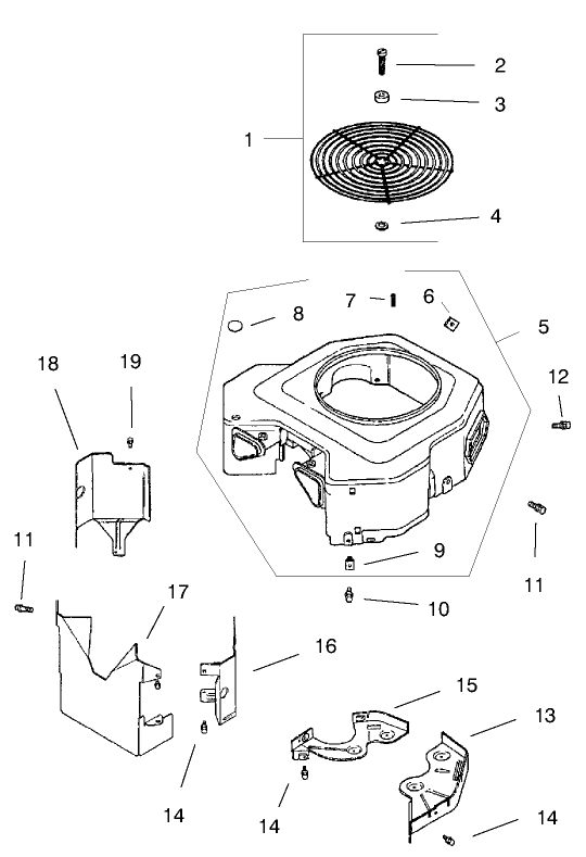 Blower Housing & Baffles Diagram and Parts List for 30183 890001 - 899999 Toro Lawn Tractor Accessories