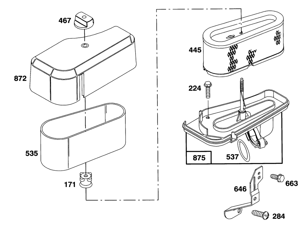 Engine Briggs & Stratton Model 283707-0156-01 Diagram and Parts List for 71200 3900001 - 3999999 Toro Lawn Tractor