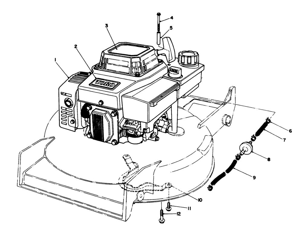 Engine Assembly Diagram and Parts List for 20622 0000001 - 0003101 Toro Lawn Mower