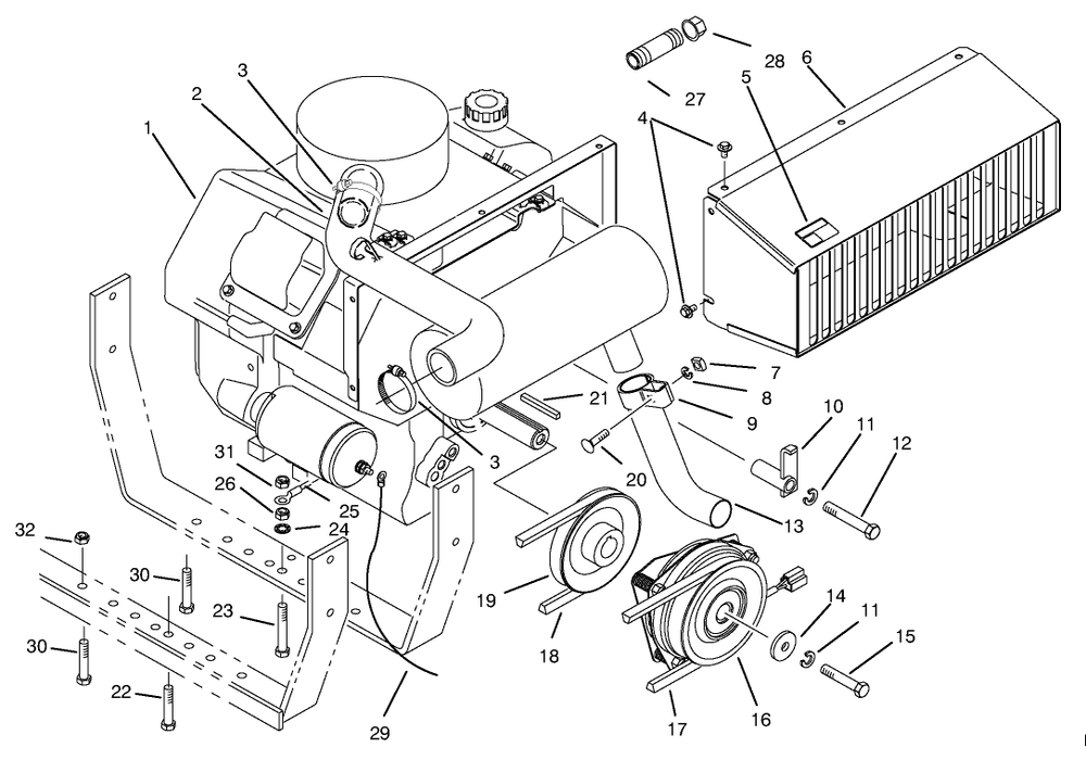 Engine Assembly Diagram and Parts List for 30612 790001 - 799999 Toro Lawn Tractor