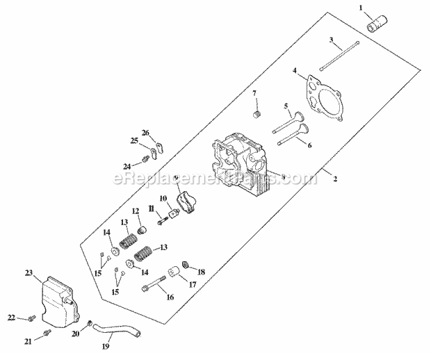 Cylinder Head, Valve And Breather Assembly Ko Diagram and Parts List for 30194 220000001-220999999 Toro Lawn Mower