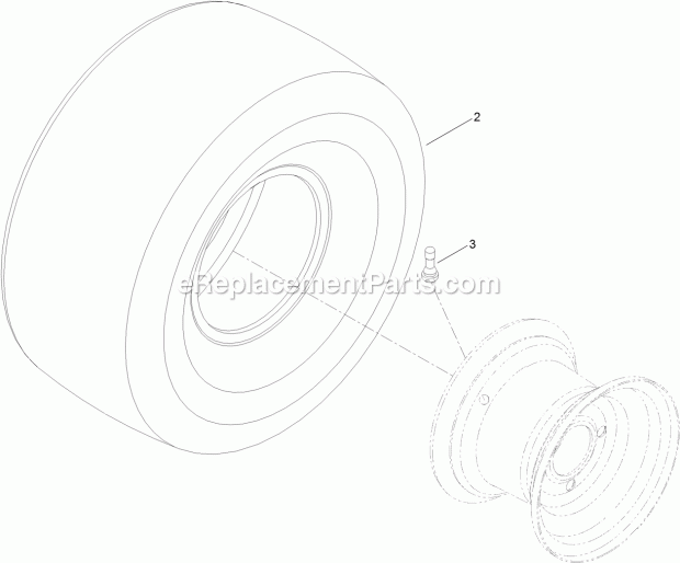 2 Ply Wheel And Tire Assembly No. 131-3673 Diagram and Parts List for 74797 315000001-315999999 Toro Lawn Mower