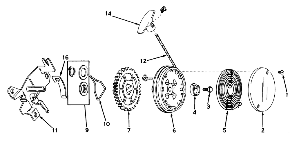 Rewind Starter No. 590519 Diagram and Parts List for 20810 1000001 - 1999999 Toro Lawn Mower