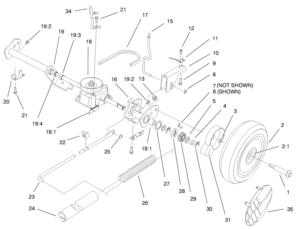 Deck Suspension Assembly Diagram and Parts List for 20824 8900001 - 8999999 Toro Lawn Mower