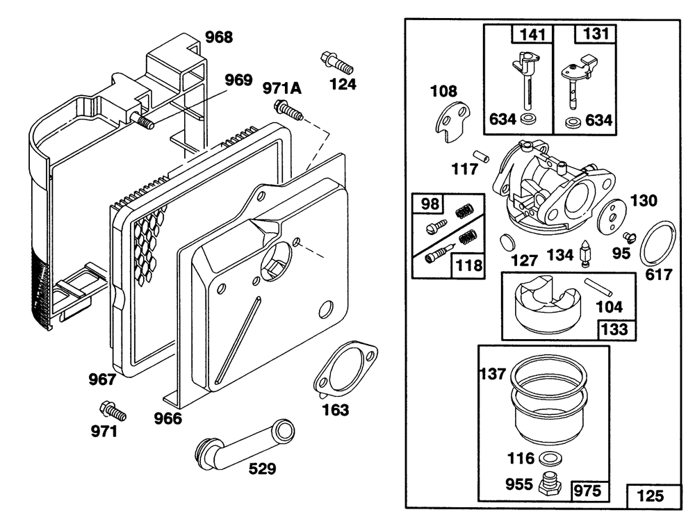 Engine Briggs & Stratton Model 124702-3115-01 Diagram and Parts List for 20218 1000001 - 1999999 Toro Lawn Mower