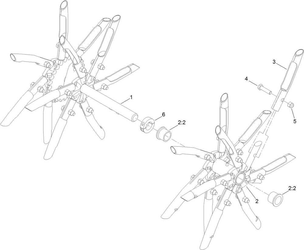 Rh Tine Wheel Assembly No. 116-6738 Diagram and Parts List for 29519 400000000 - 999999999 Toro Aerator
