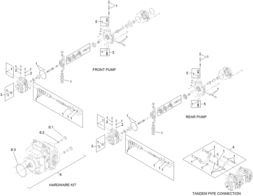 Tandem Pump Assembly No. 138-0767 Diagram and Parts List for 22327 412900000 - 999999999 Toro Lawn Tractor Accessories
