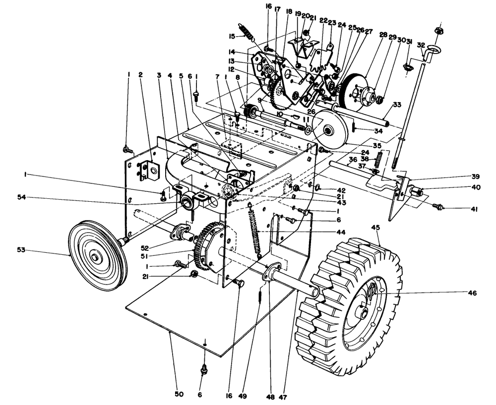 Traction Assembly Diagram and Parts List for 38056 4000001 - 4999999 Toro Snow Blower