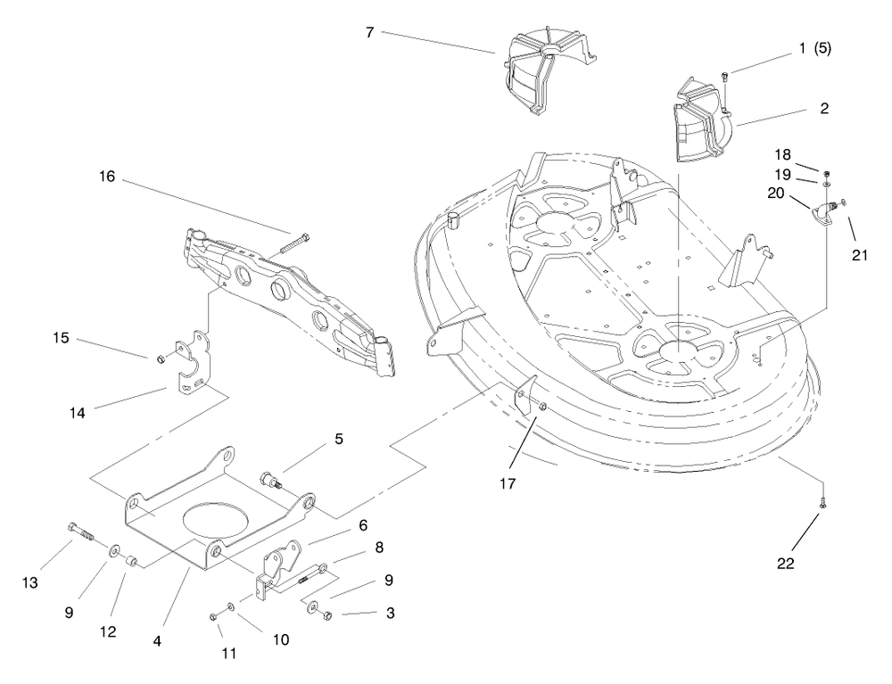 Suspension Assembly (38" Cutting Unit) Diagram and Parts List for 71208 8900001 - 8999999 Toro Lawn Tractor