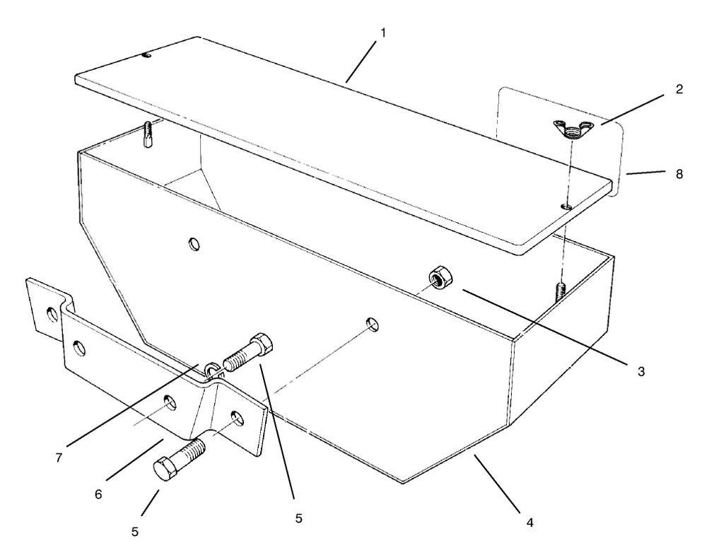Weight Box Assembly Diagram and Parts List for 30761 790001 - 799999 Toro Snow Blower