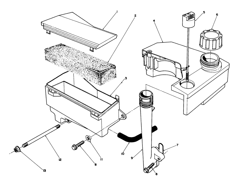 Air Cleaner & Fuel Tank Assembly (Model No. Vmg6) Diagram and Parts List for 20526C 9000001 - 9999999 Toro Lawn Mower