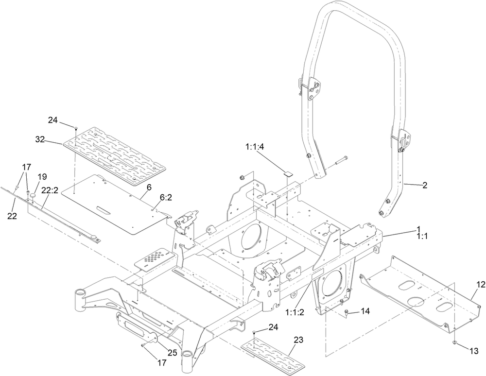 Frame Assembly Diagram and Parts List for 74050 414386851 - 999999999 Toro Lawn Tractor