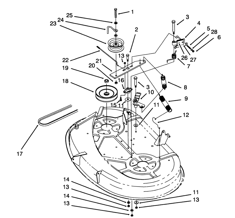 Brake Assembly (38" Cutting Unit) Diagram and Parts List for 71184 5900001 - 5910000 Toro Lawn Tractor