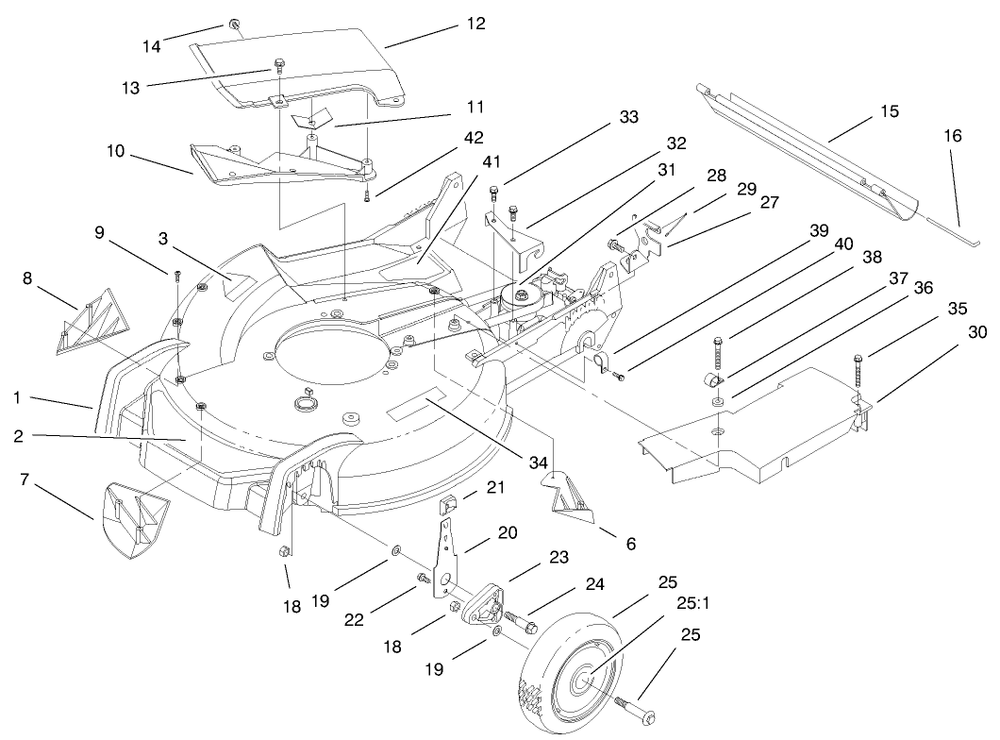 Housing Assembly Diagram and Parts List for 20495 8900001 - 8999999 Toro Lawn Mower