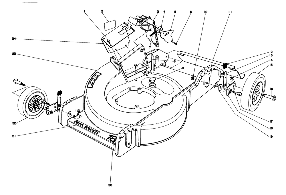 Housing Assembly Diagram and Parts List for 20798 9000001 - 9999999 Toro Lawn Mower