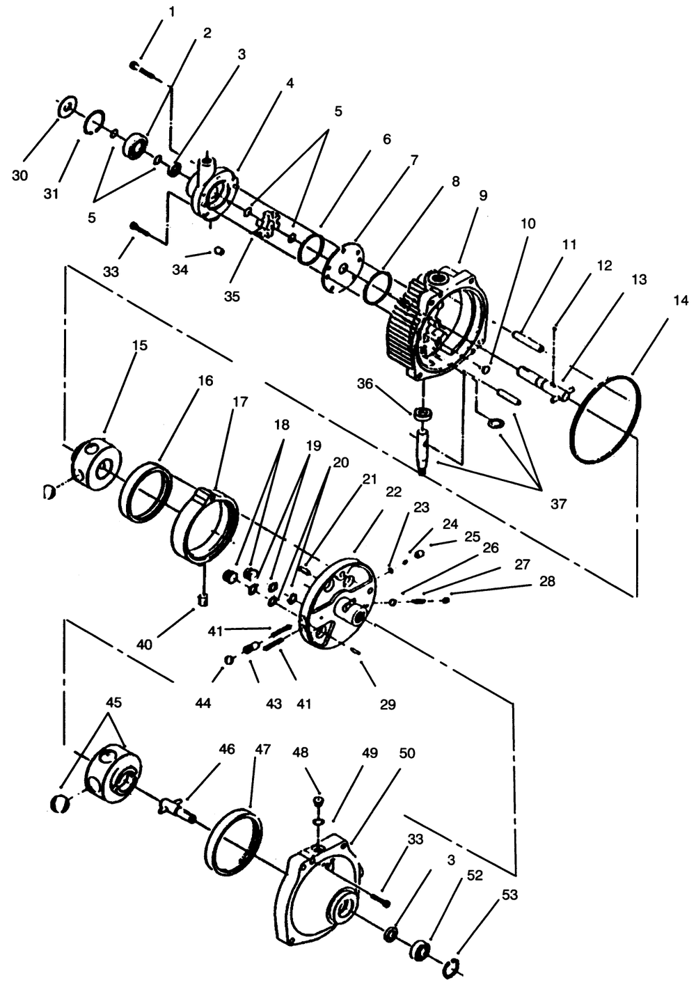Eaton Hydrostatic Transmission #1100-062 Diagram and Parts List for 73501 59002869 - 59002946 Toro Lawn Tractor