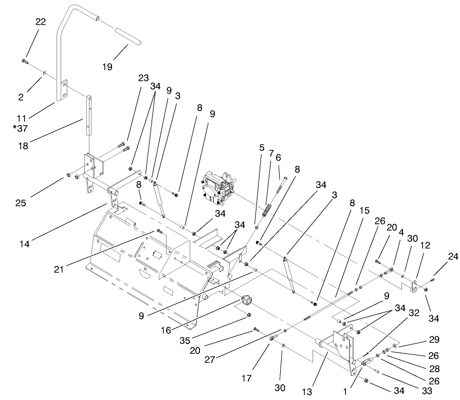 Control Panel Assembly Diagram and Parts List for 74212 (200000001-200999999)(2000) Toro Lawn Mower