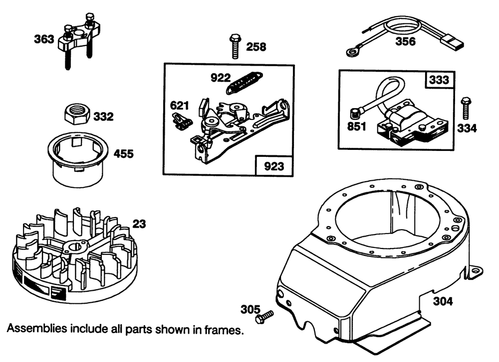 Engine Briggs & Stratton Model 122702-3171-01 Diagram and Parts List for 16401 39000001 - 39999999 Toro Lawn Mower