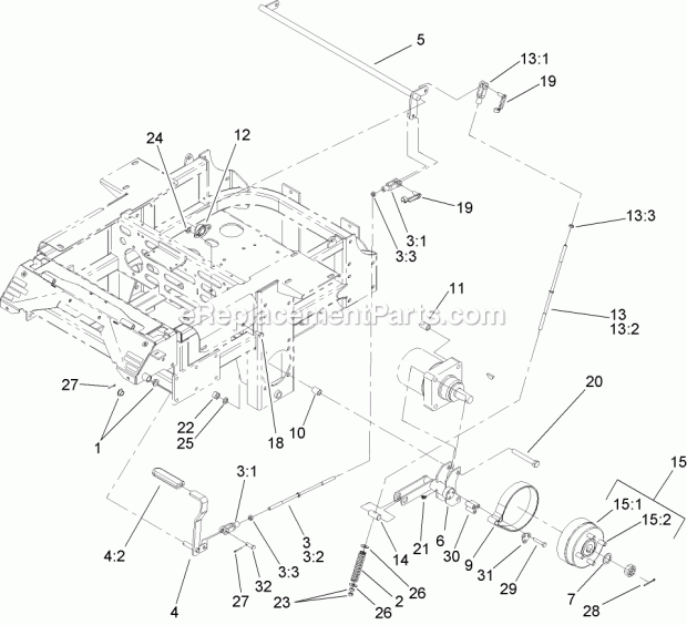 Brake And Wheel Hub Assembly Diagram and Parts List for 74262TE 260000001-260999999 Toro Lawn Mower