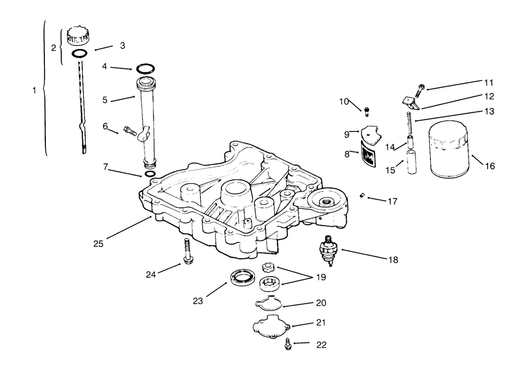 Oil Pan/Lubrication (Kohler Engine Cv14s-Ps1472) Diagram and Parts List for 72042 5900001 - 5900796 Toro Lawn Tractor