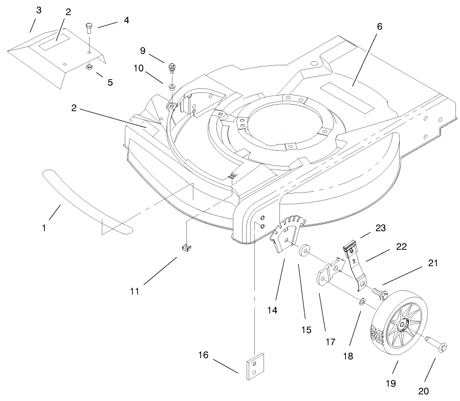 Housing Assembly Diagram and Parts List for 20710 7000001 - 7999999 Toro Lawn Mower